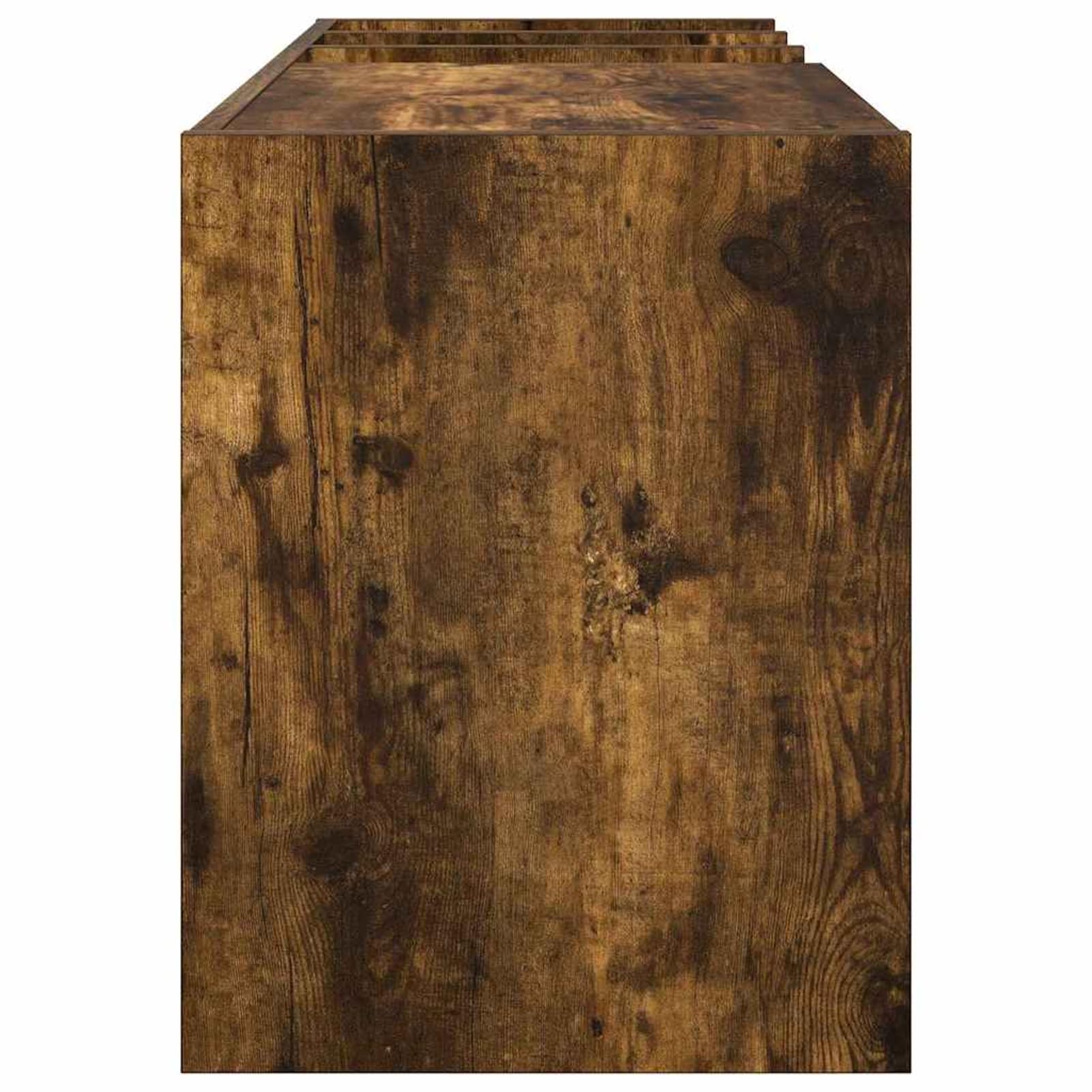 Armadietto per vinili, 6 ripiani, in rovere affumicato, 78,5 x 35 x 45 cm, stabile scaffale per LP e riviste