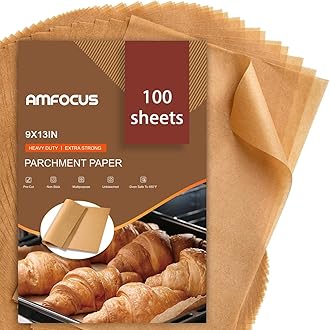 Parchment Paper Sheets, 9x13 In Non-Stick Precut Baking Parchment for Baking, Grilling, Air Fryer, Steaming, and More (Unbleached) - Quarter Sheet Size, Perfect for Bread, Cakes, Cookies, 120PCS