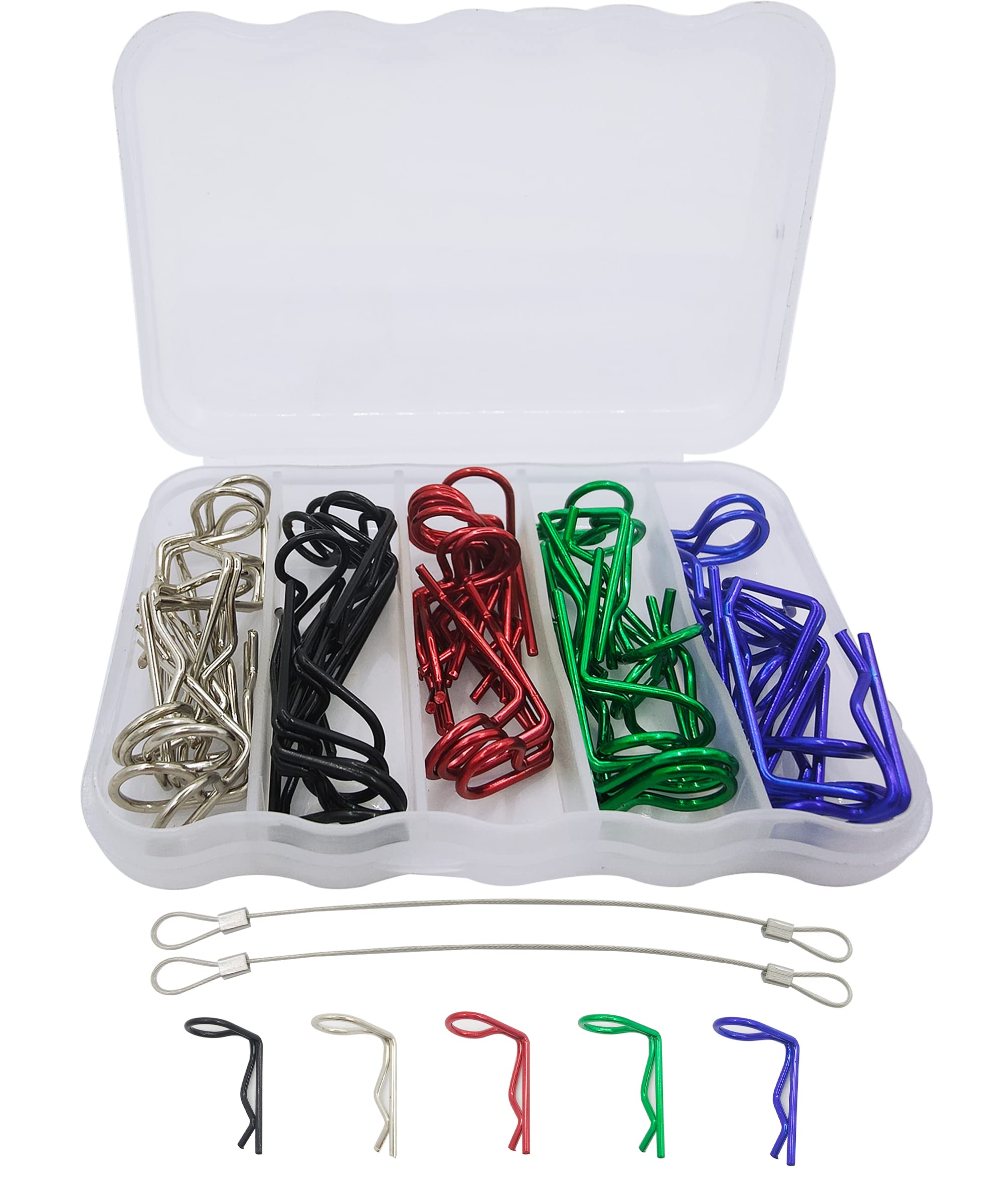 HOPLEX 50PCS RC Body Clips 90-Degree Angle Springy Pins Bent Springy Pins for 1/8 1/10 1/12 Scale Model Car Truck Crawler Truck