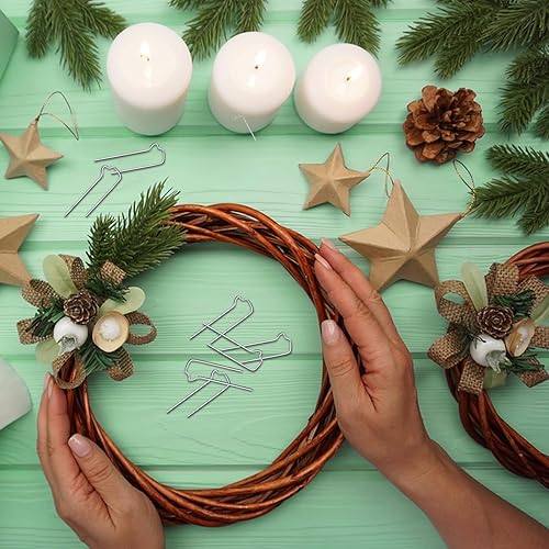 Miniatura 7 de 150 alfileres florales, alfileres verdes, alfileres florales en forma de U de 1.7 pulgadas para plantas de interior, plantas trepadoras, coronas de