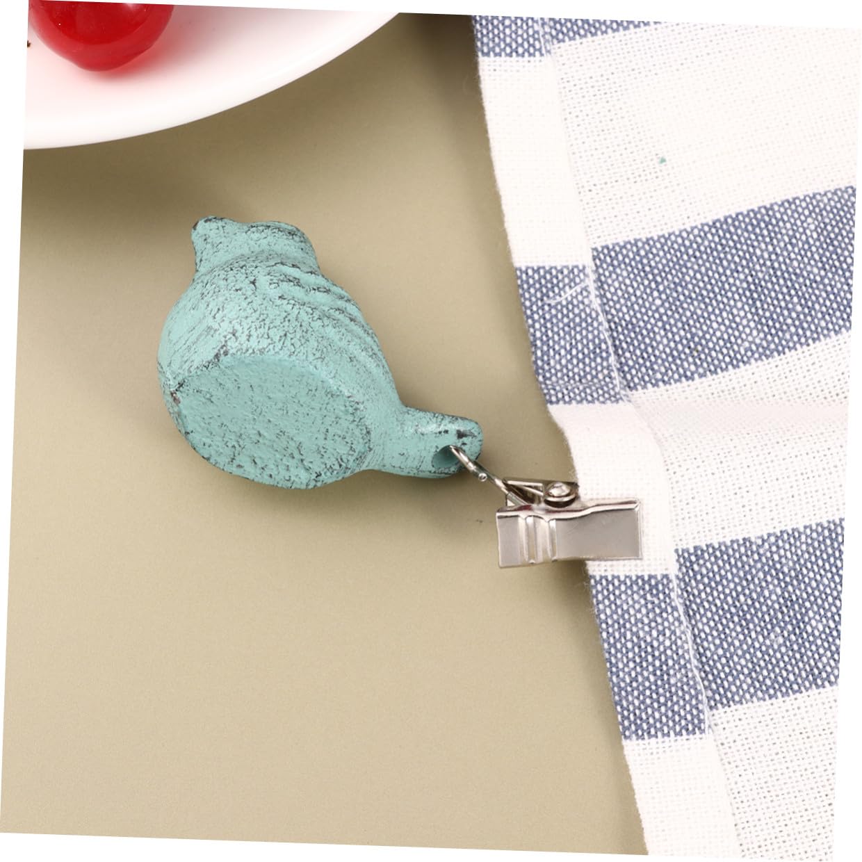 4 STÜCKE Tischdeckenklammern aus Robustem Eisen mit Kreativem Vogel Design Wetterfeste Tischdeckenbeschwerer für Outdoor Picknick Garten Hochzeit und Esszimmer Grüne Dekoclips