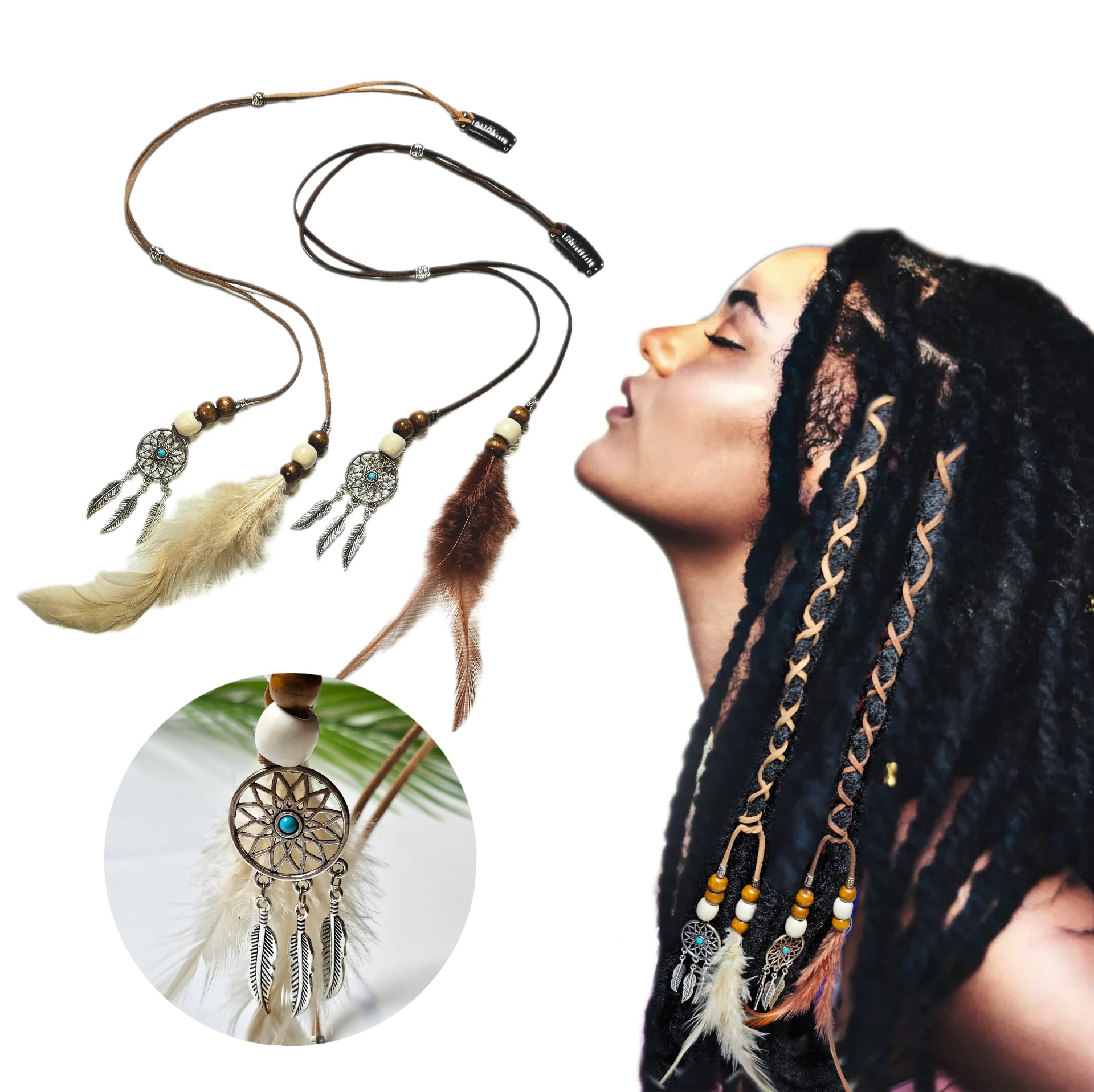 Hippie Hair Wrap Accessories & Hair Jewelry Amazon.com : Nutty Natte 2 PCS Hippie Hair Extension  main image 2