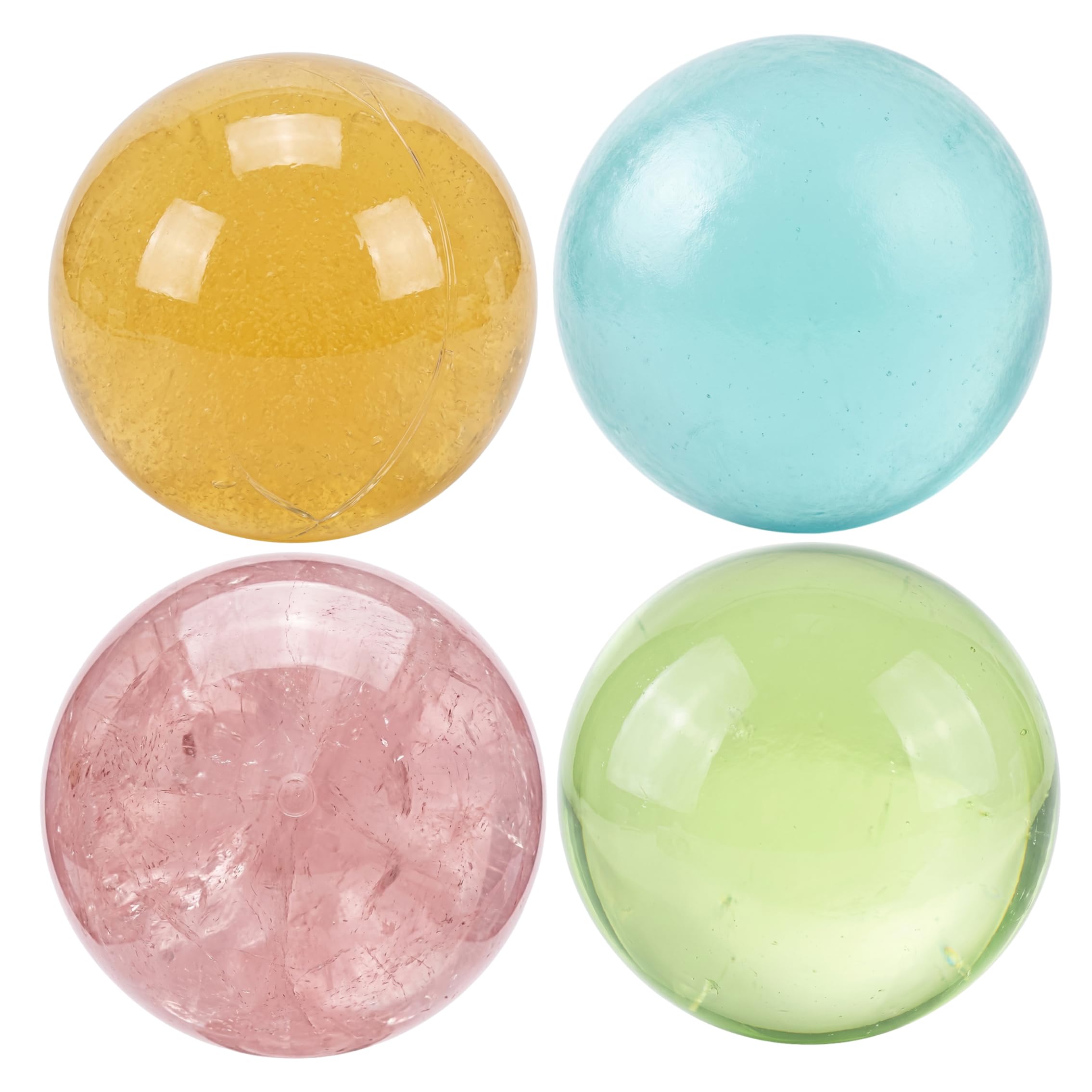 Monwssoe 4Pcs Coconut Oil Stress Ball, Moldable Sensory Fidget Toys for Relaxation, 6cm Fun Kill Time Squeeze Toy for Kids, Adults, 4 Color