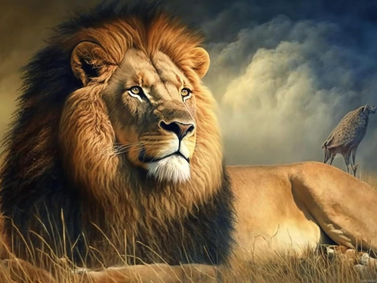 DIY Diamond Painting Kits Male Lion, 5D King of The Grassland Art Full Drill Crystal Rhinestone Embroidery Craft Kits for Bedroom Decor Gifts 12x16 inch