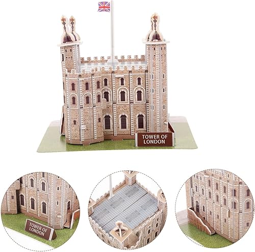 Miniatura 7 de ibasenice 1 juego de rompecabezas de la torre de Londres rompecabezas educativos 3D para rompecabezas de papel, rompecabezas arquitectónico, kits de