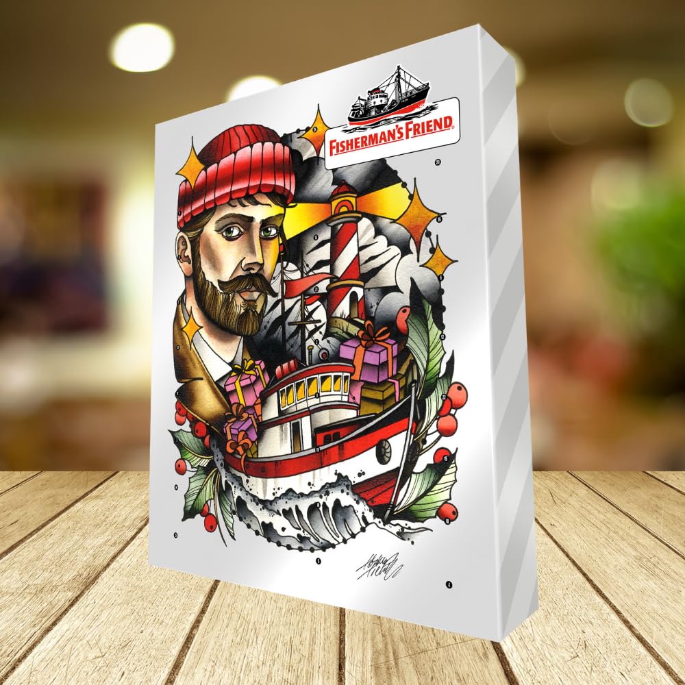 Fisherman's Friend Adventskalender 2025, 24 Türchen, Bonbon-Mix, Süßigkeiten Weihnachts-Kalender, geeignet für Kinder und Erwachsene, 1 x 575 g
