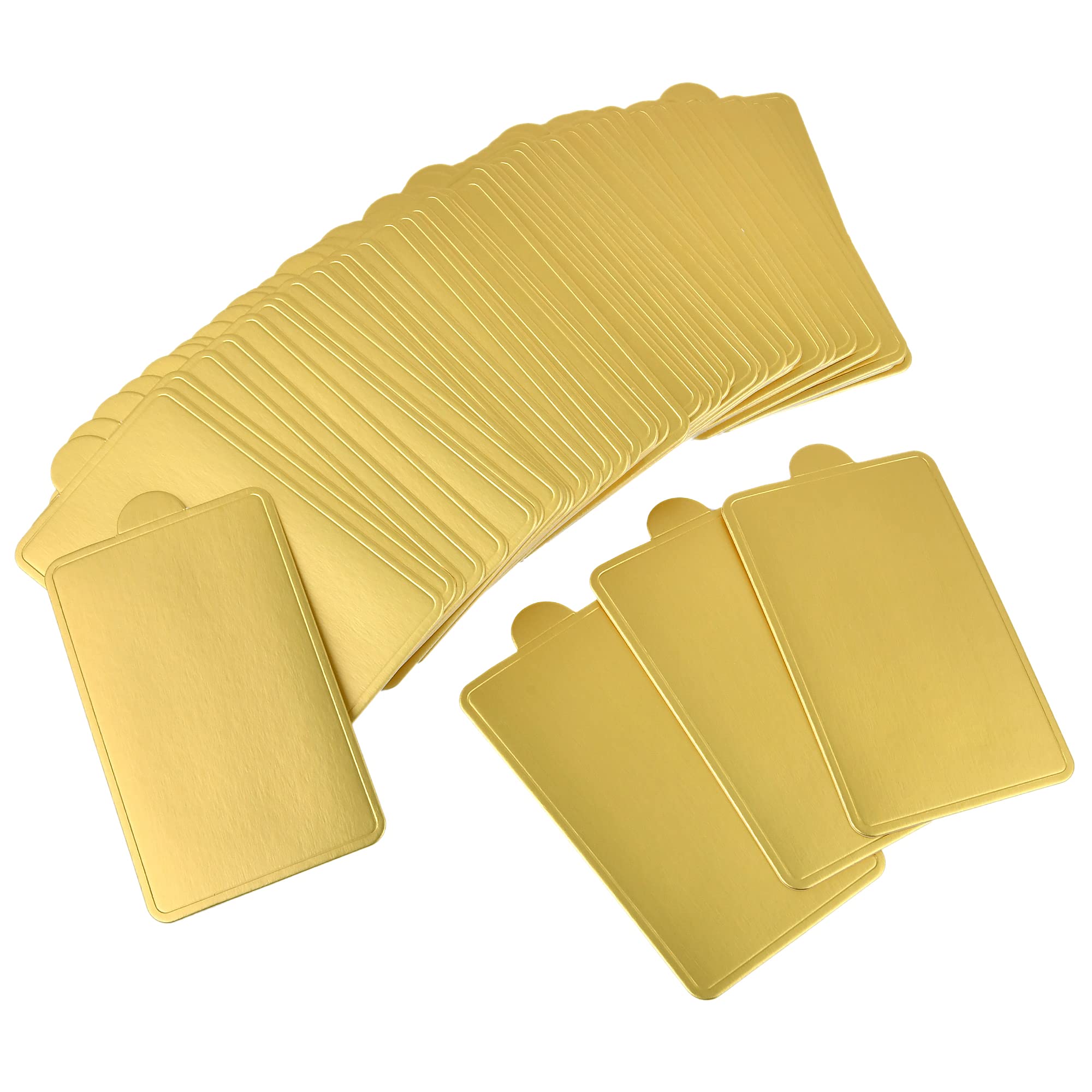 300 Goldene Mousse-Kuchenbretter Aus Pappe – Rechteckige Dessertteller Für Cupcakes & Mini-Kuchen
