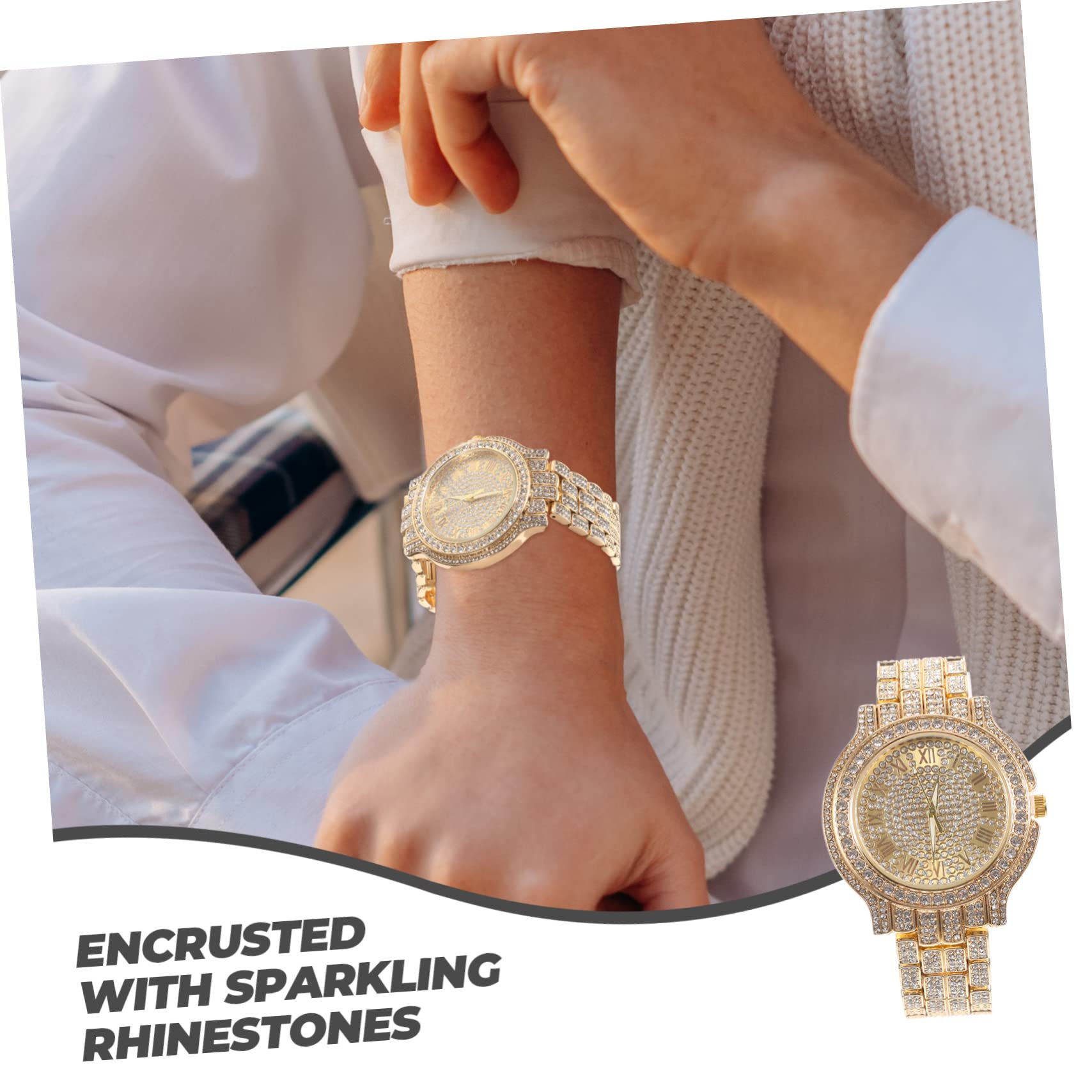2stücke Damen Armbanduhr Mit Strass Elegante Analoguhr Für Frauen Wasserdichtes Design Für Alltag Und Besondere Anlässe Zeitloser Schmuck Für Jedes Outfit