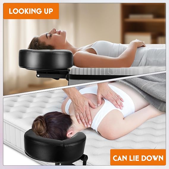 Home Use Sleeping Mattress Top Massage Kit-Adjustable Headrest for Bed Face Down Pillow Cradle After Eye Surgery-Turn Your Bed into a Massage Table (Black)