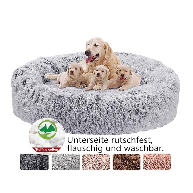 Haoye Cama para Perros, Sofá para Gato Cojín de Gato Lavable, Redonda Antiestres Suave, para Perros Grandes…