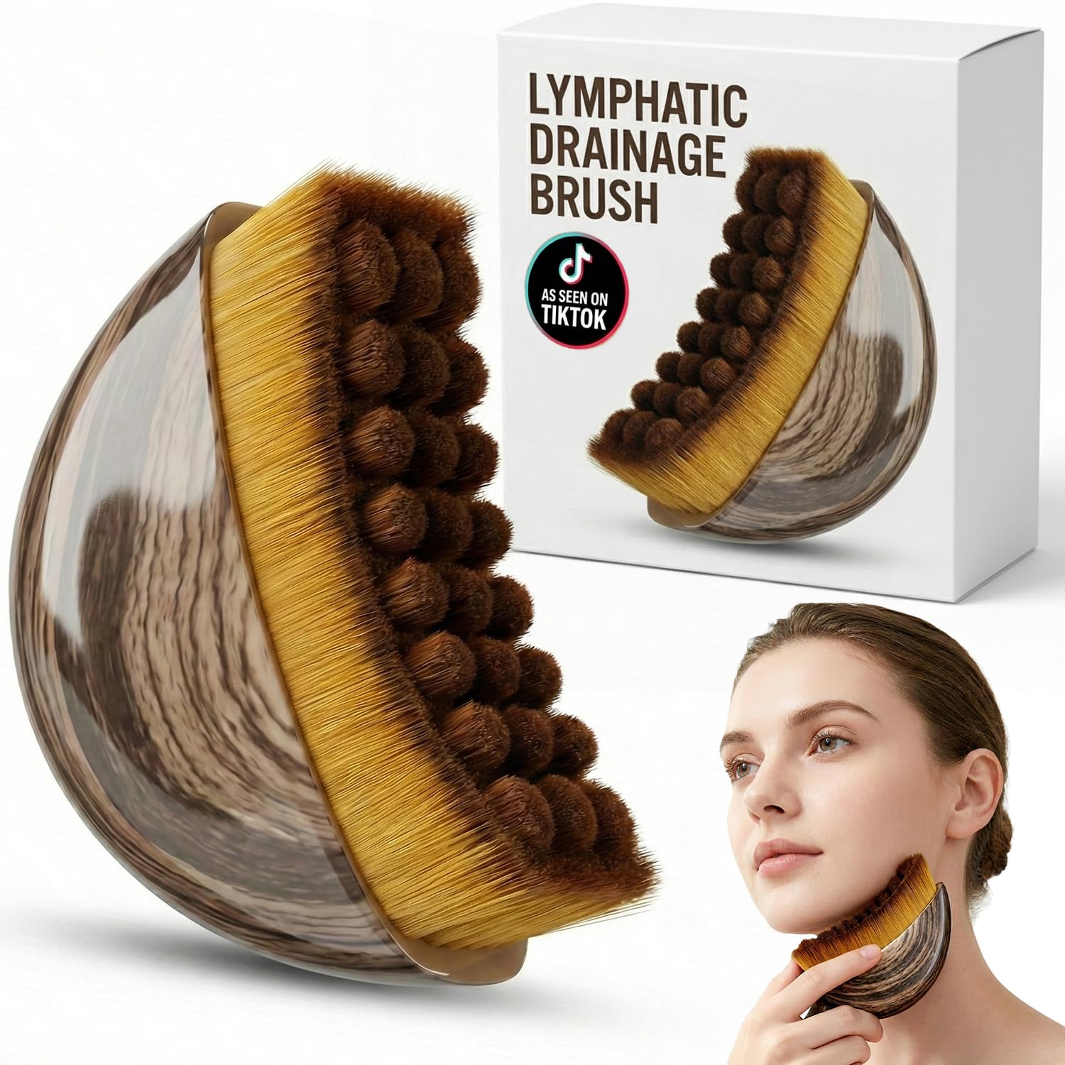 Lymphatic Drainage Face Brush – Contouring Dry Brush for Jawline & Cheeks, Ergonomic Design for Puffiness Relief, Facial Massage Tool for Daily Skin Refresh (1 Pack)-image-21