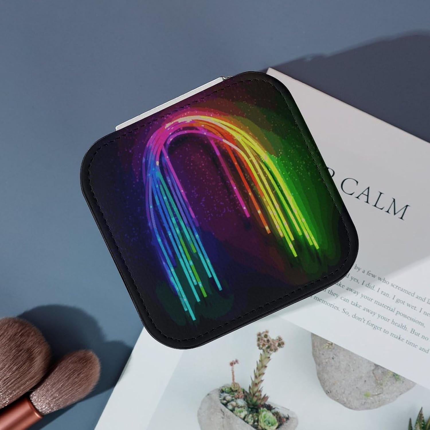 Rainbow NeonPortable PU Leather Jewelry Box image 4