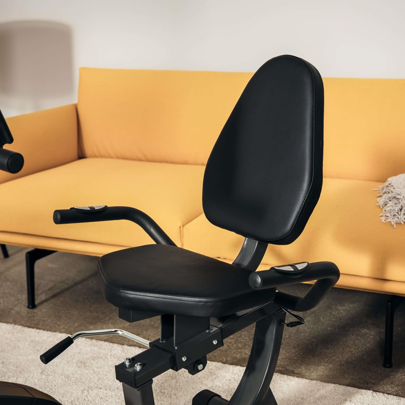 SportPlus | Modèle 2022 | Vélo d'appartement allongé avec compatibilité App, 24 niveaux & 6 programmes d'entraînement, avec écran & support pour tablette, max. 110 kg