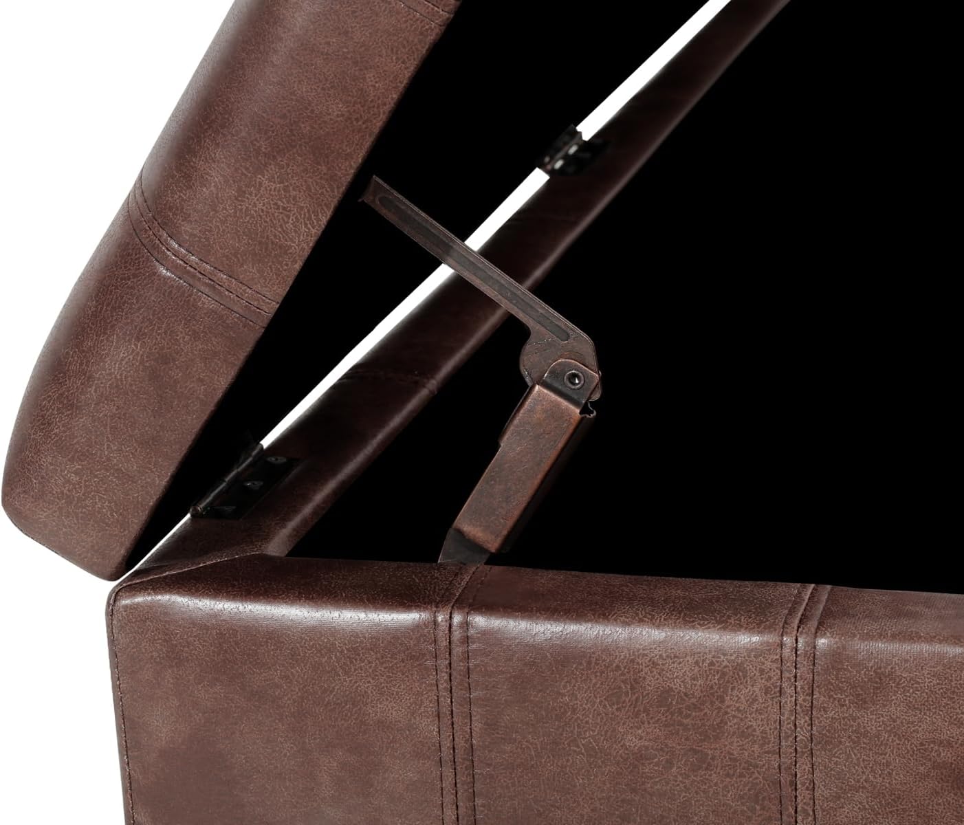 Homebeez 48" Faux Leather Storage Ottoman,End of Bed Bench,Upholstered Ottoman Bench with Storage for Living Room,Bedroom,Entryway - Image 8