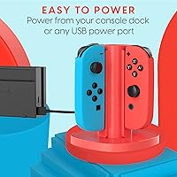 Vista 5 de Talkworks Joy Con Charging Dock for Nintendo Switch - Docking Station Charges Up to 4 Joy-Con Controllers Simultaneously (Controllers Not Included)