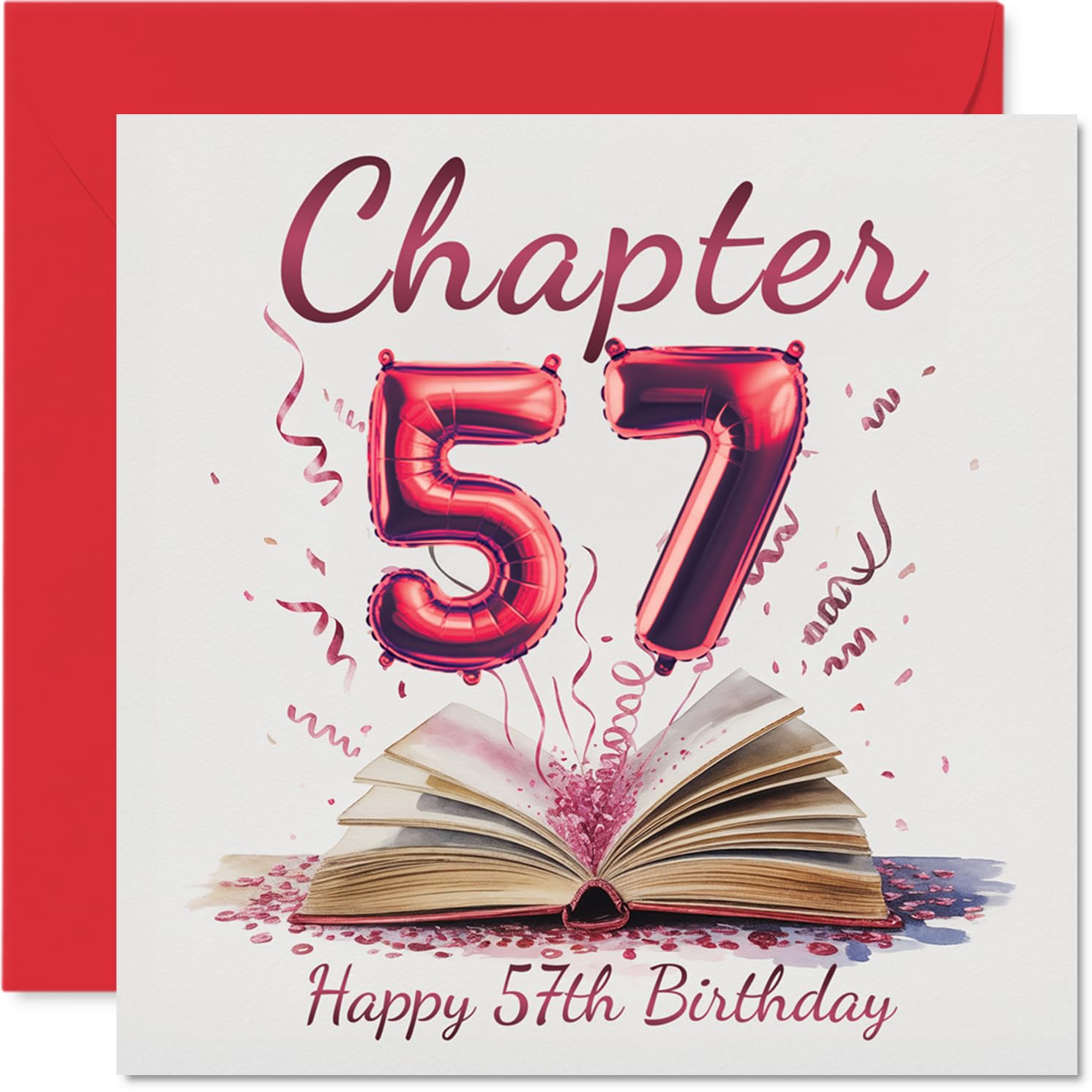 57th Birthday Cards for Men Women - Start of Another Chapter - Happy Birthday Card for 57 Year Old Man Woman Husband Wife Daughter Neighbour, 145mm Bday Greeting Cards