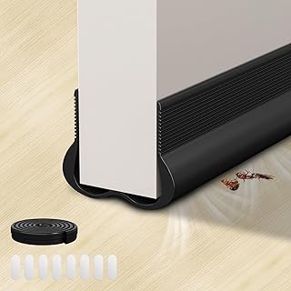 Door Draft Stopper 36" Cuttable Under Door Draft Blocker Insulator Door Sweep Weather Stripping Noise Stopper, Weatherproof Seal for Doors, Dust Insulation, Effective Draft Blocker for Home (Black)