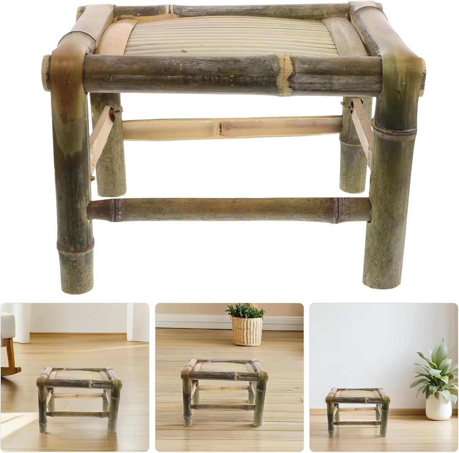 Rustic Stool Small Foot Stool with Breathable Material and Classic Design for Indoor and Outdoor Use, Lightweight Low Chair with Timeless Charm and Versatile Use