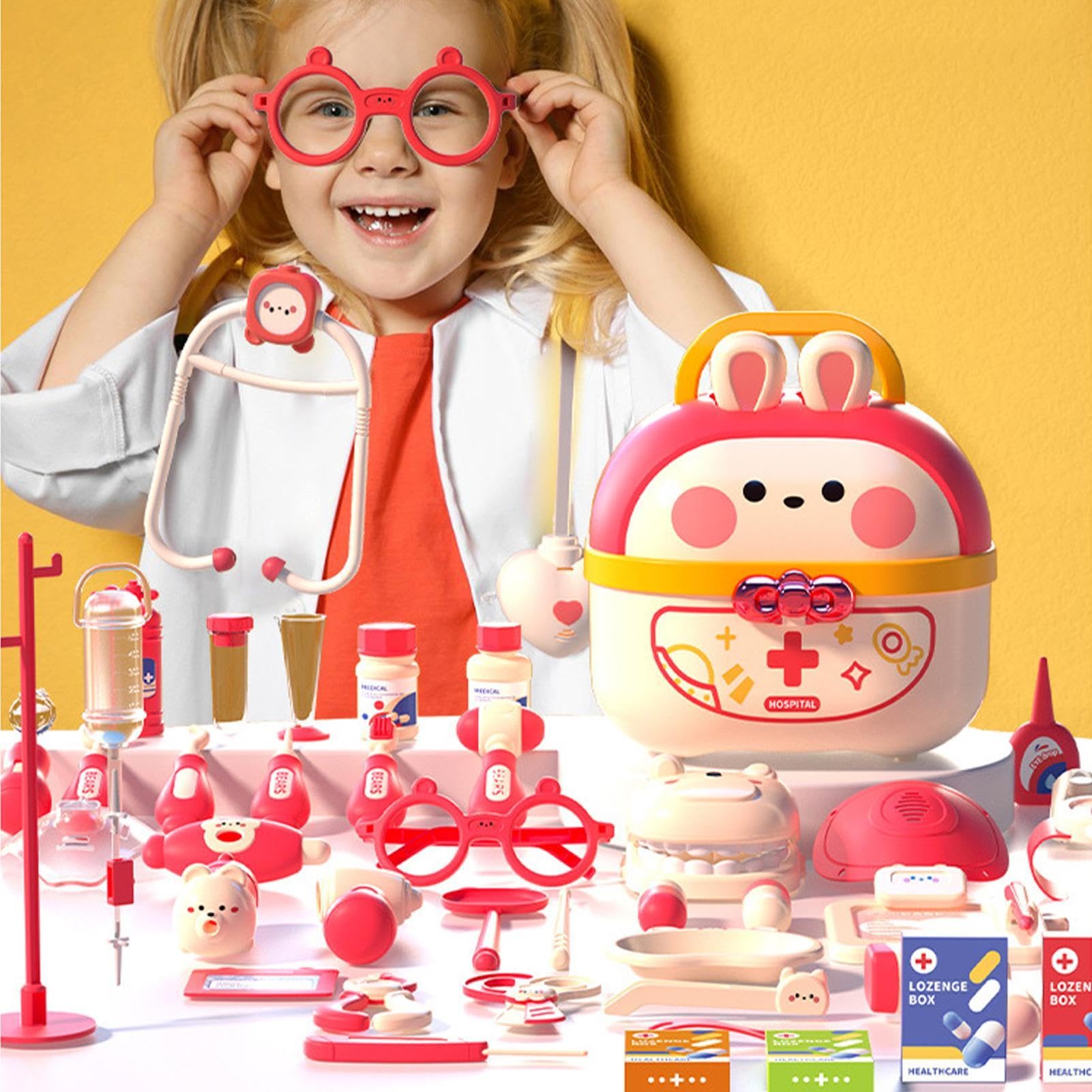 Kit da Dottore per Bambini Educativo e Realistico con Custodia | Kit Dottore Giocattolo Di Ruolo Per Bambini Ideale per Bambini, Bambine, Casa, Scuola, Sala Giochi, Asilo e Scuola 'Infanzia