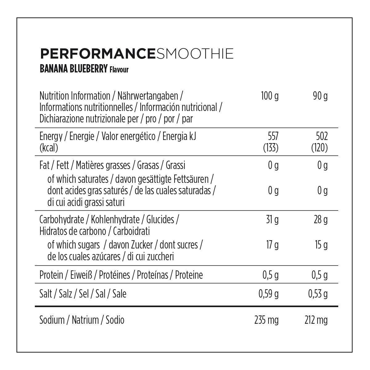 Powerbar PowerGel Smoothies (16x90g) Banana Blueberry - Energia i wytrzymałość - Żele energetyczne