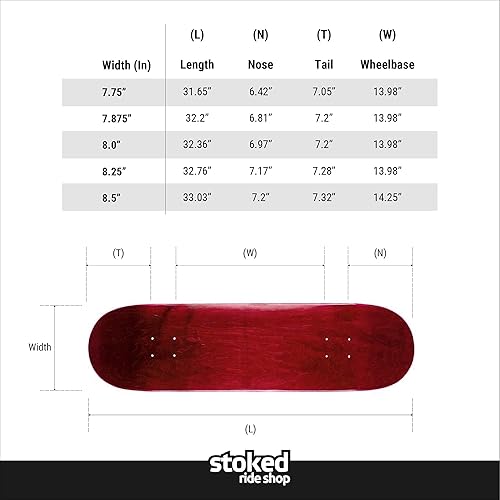 Miniatura 6 de Stoked Ride Shop Patineta completa  Madera de arce fabricada en Estados Unidos  Tabla de skate para adultos, niños, niñas y niños  Totalmente