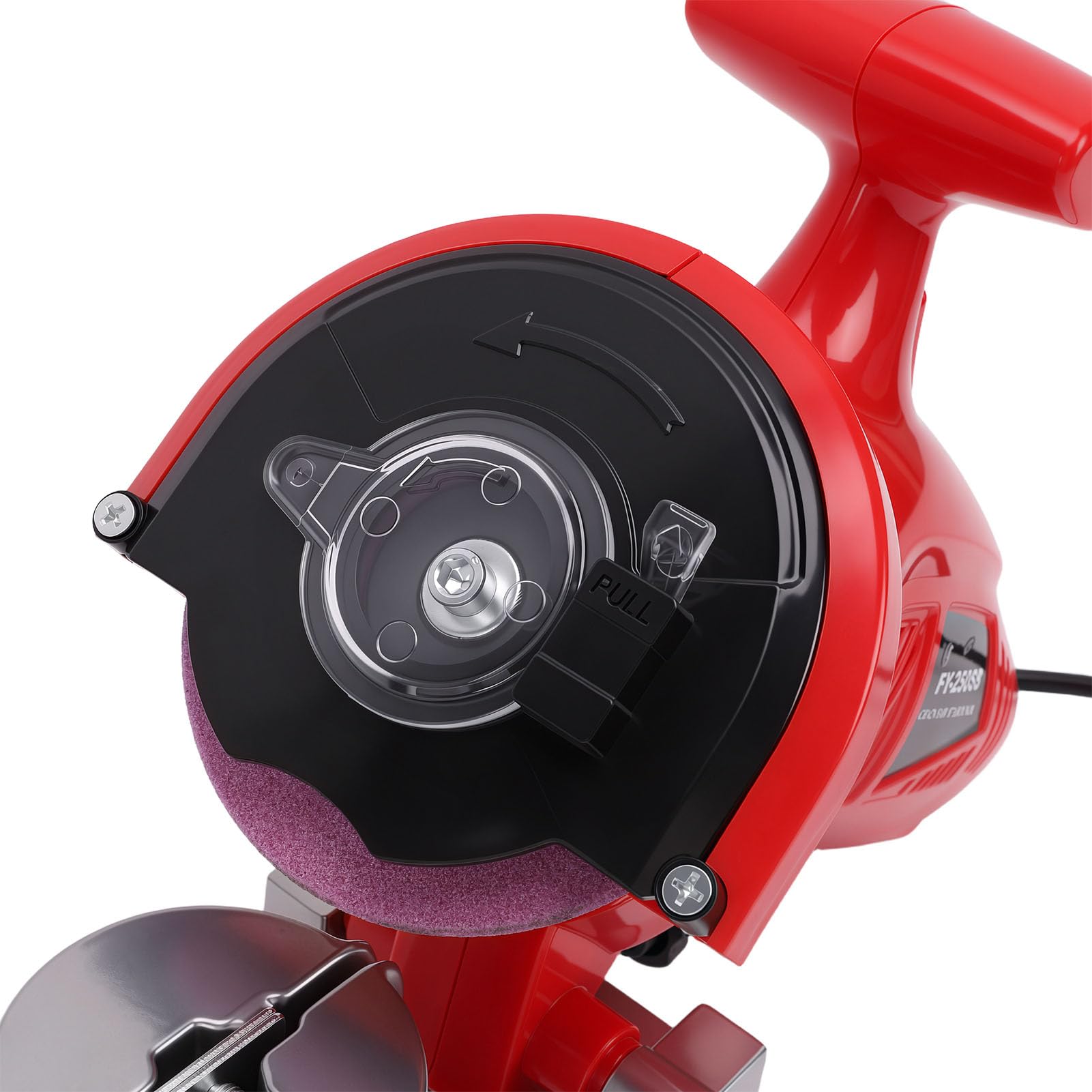 Fafeicy Amoladora de Motosierra 250W 8400RPM 3 Ruedas Ángulo Ajustable de 1/4 a 3/8 pulg., con Empuñadura Antideslizante y Protector contra Chispas (Enchufe de la UE) | Afilador de motosierra eléctrico Amoladora de motosierra de 250 W con 3 muelas abrasiv