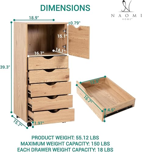 Miniatura 2 de Naomi Home Carly - Armario de almacenamiento de oficina con 6 cajones