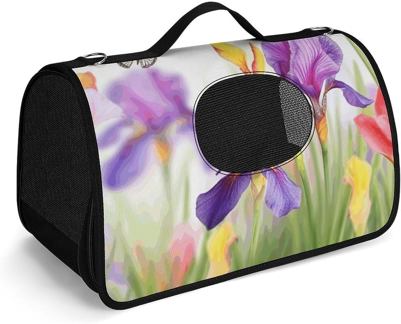 Pet Handbags, Iris Flower Butterfly Printed Pet Handbags,folding Pet Bags,new Pet Handbags,universal Pet Handbags, 45X26X23.5cm