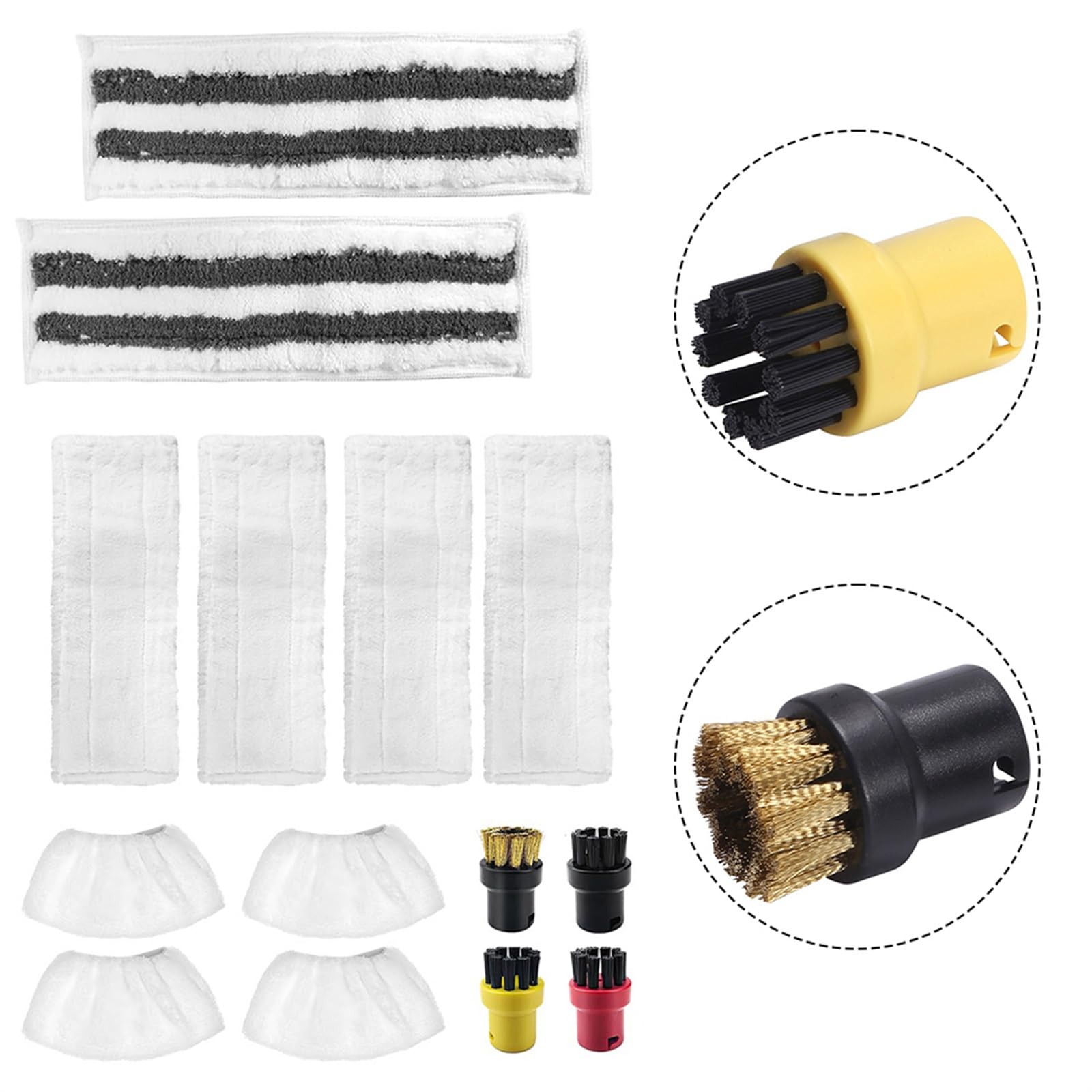 Lot de 4 Chiffons de ponçage en Microfibre for Sol, Housses, brosses Rondes for buse à Main, nettoyeurs Vapeur SC 2/SC 3/SC 4/SC 5 pièce de Rechange pour Nettoyeur Vapeur