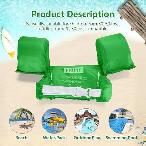 Miniatura 8 de AmazeFan Chaleco salvavidas de natación para niños, para piscina, flotadores de ayuda para nadar, chaleco de natación con bolsa de almacenamiento