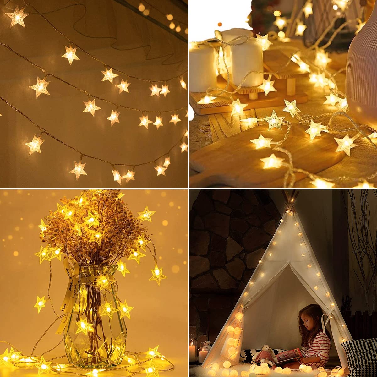 Jonurphy Luci Per Foto, 10M 100LED USB Luci Camera con Mollette 50 Clip Lucine Led Decorative Per Camere Filo Appendi Luci Led Foto, Luci Decorative Interno Per Matrimonio, Compleanno, Albero, Natale