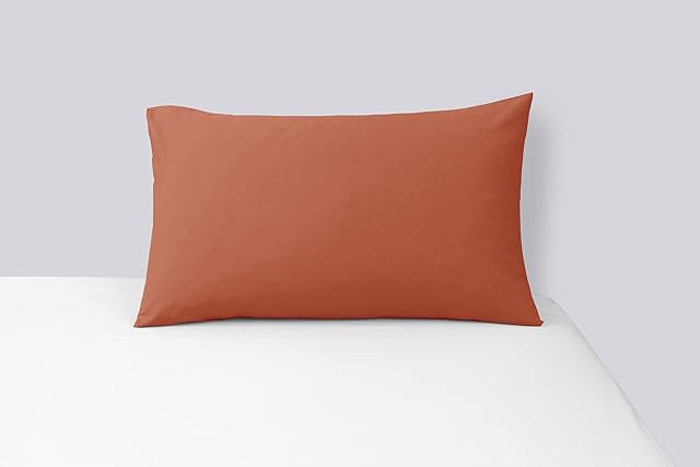 GMTEXTILE 100% Egyptian Cotton 200 TC Pair of Pillowcases, ORANGE
