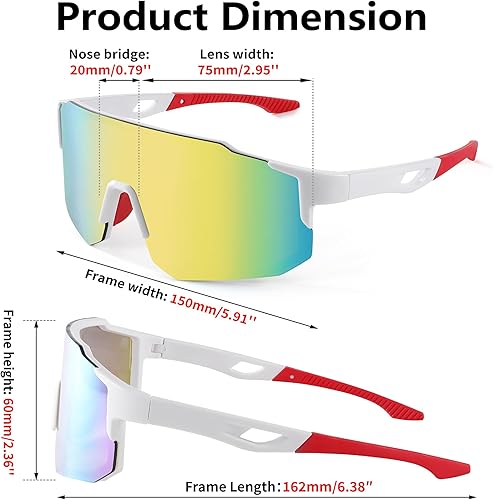 Miniatura 6 de FEISEDY Gafas de sol deportivas para hombres, mujeres y adolescentes - Béisbol, ciclismo, ciclismo UV400 protección B2388