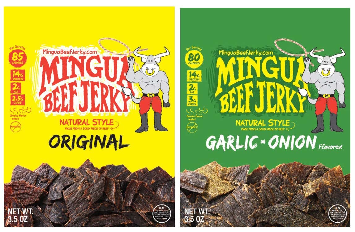 Mingua Beef Jerky - Two Milds + Two Garlic & Onions, 3.5 ounces, 14.0 Ounce