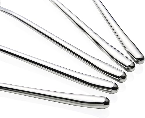 Miniatura 3 de Cuchara de sopa coreana de mango largo, paquete de 5, cucharas de bar largas, plata, juego de 5