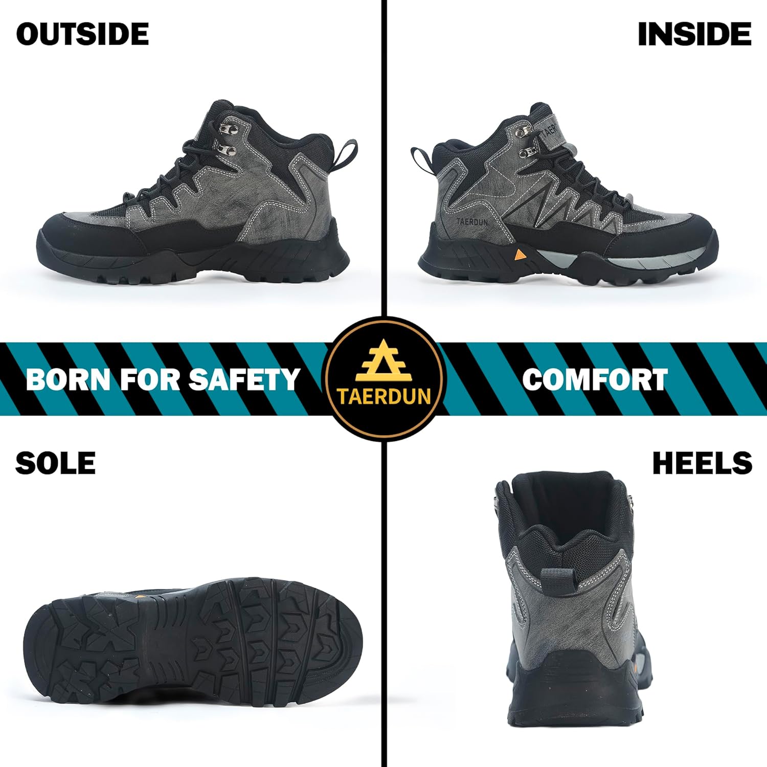 Steel Toe Work Boots for Men Safety Boots for Men with Slip Resistant, Comfortable Work Shoes for Construction, Industrial, and Outdoor Use,Botas DeTrabajo Para Hombre,T423 - Image 4