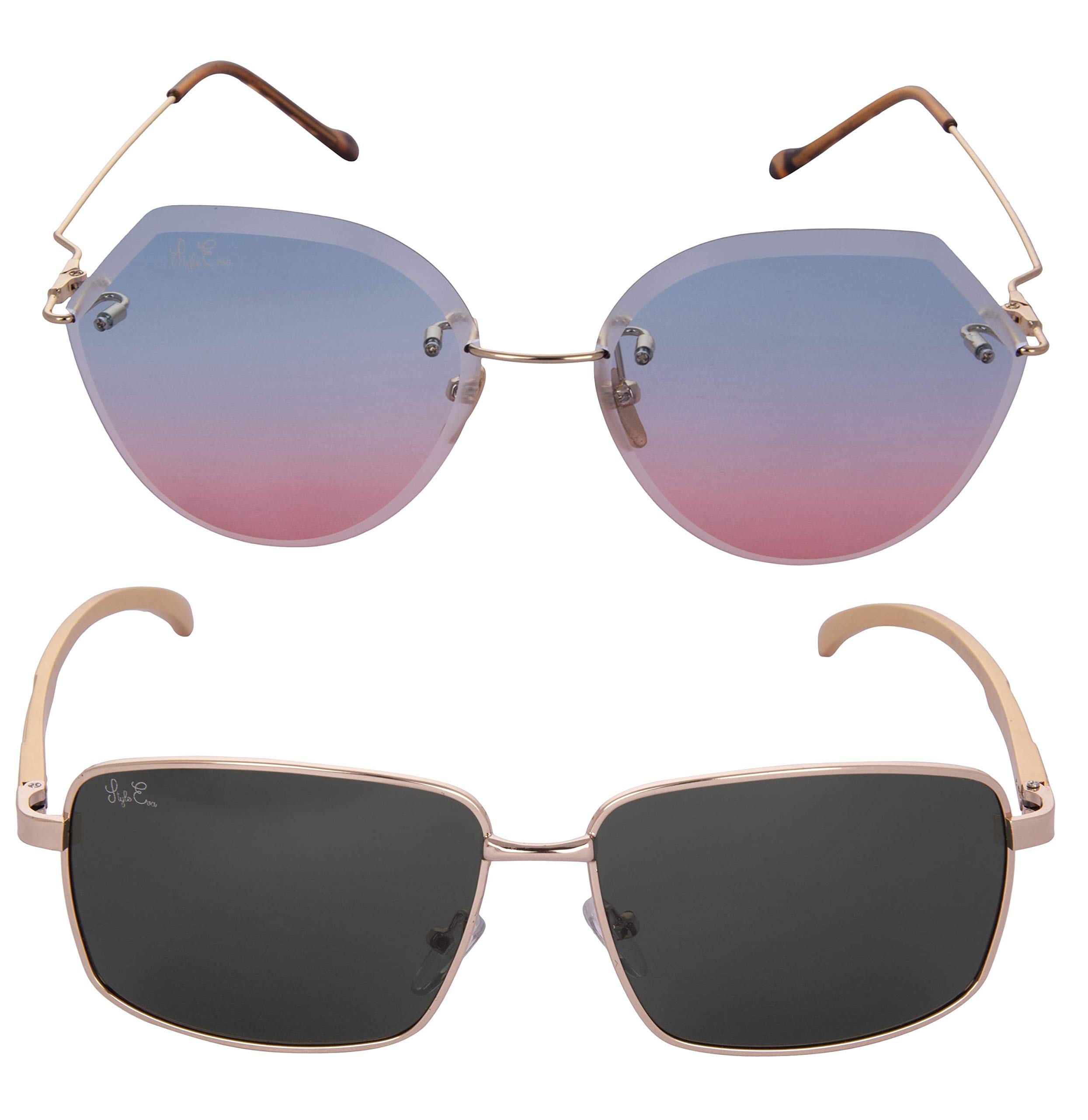 Style Eva Combo Sunglasses UV Protected goggles For Men & Women- Pack Of 2-image-38