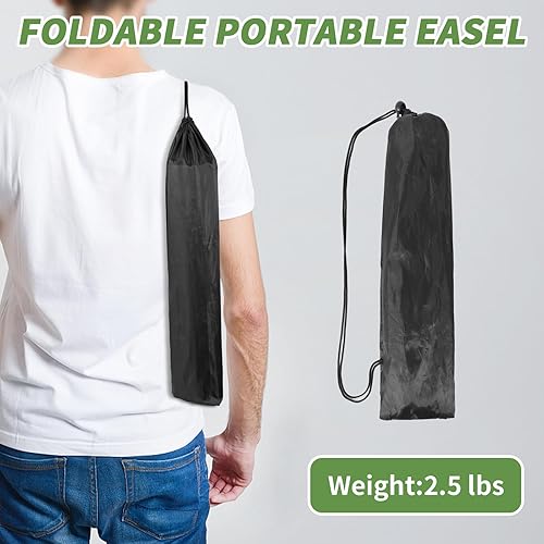 Miniatura 3 de PUJIANG Caballete para carteles, caballetes de 63 pulgadas para mostrar imágenes, caballetes de exhibición para carteles de boda, caballete de pie