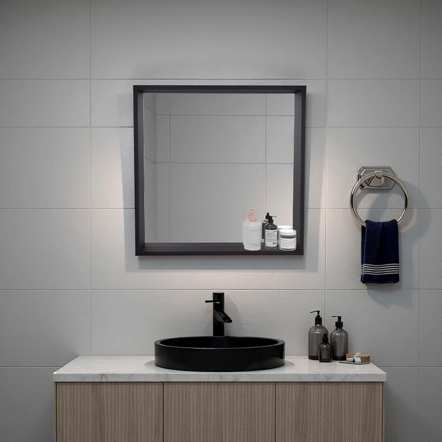 GOWE Wenge Wall Mounted Bathroom Mirror Cabinet with Storage