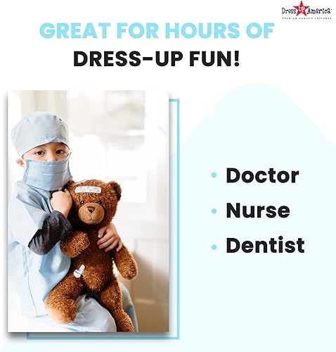 Miniatura 6 de Dress Up America Disfraz de médico para niños disfraz de médico para niños traje de juego de simulación azul y rosa