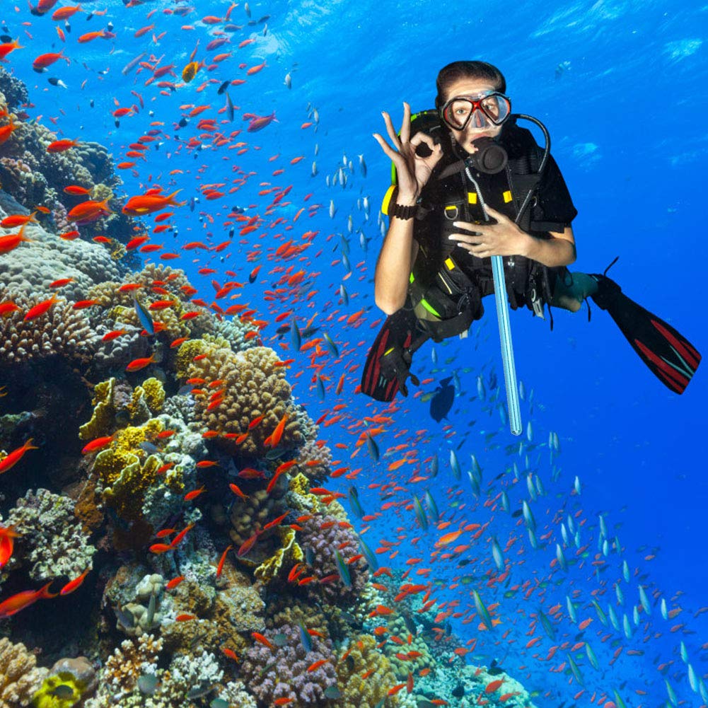 Palo de Buceo Duradero de Aleación de Aluminio con Función de Ruido para Deportes de Buceo Negro (Blue)