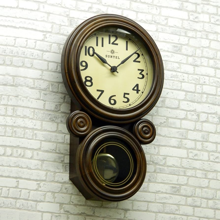 Amazon.co.jp: さんてる(Suntel) 掛け時計 ブラウン 410×245×80mm ミニ