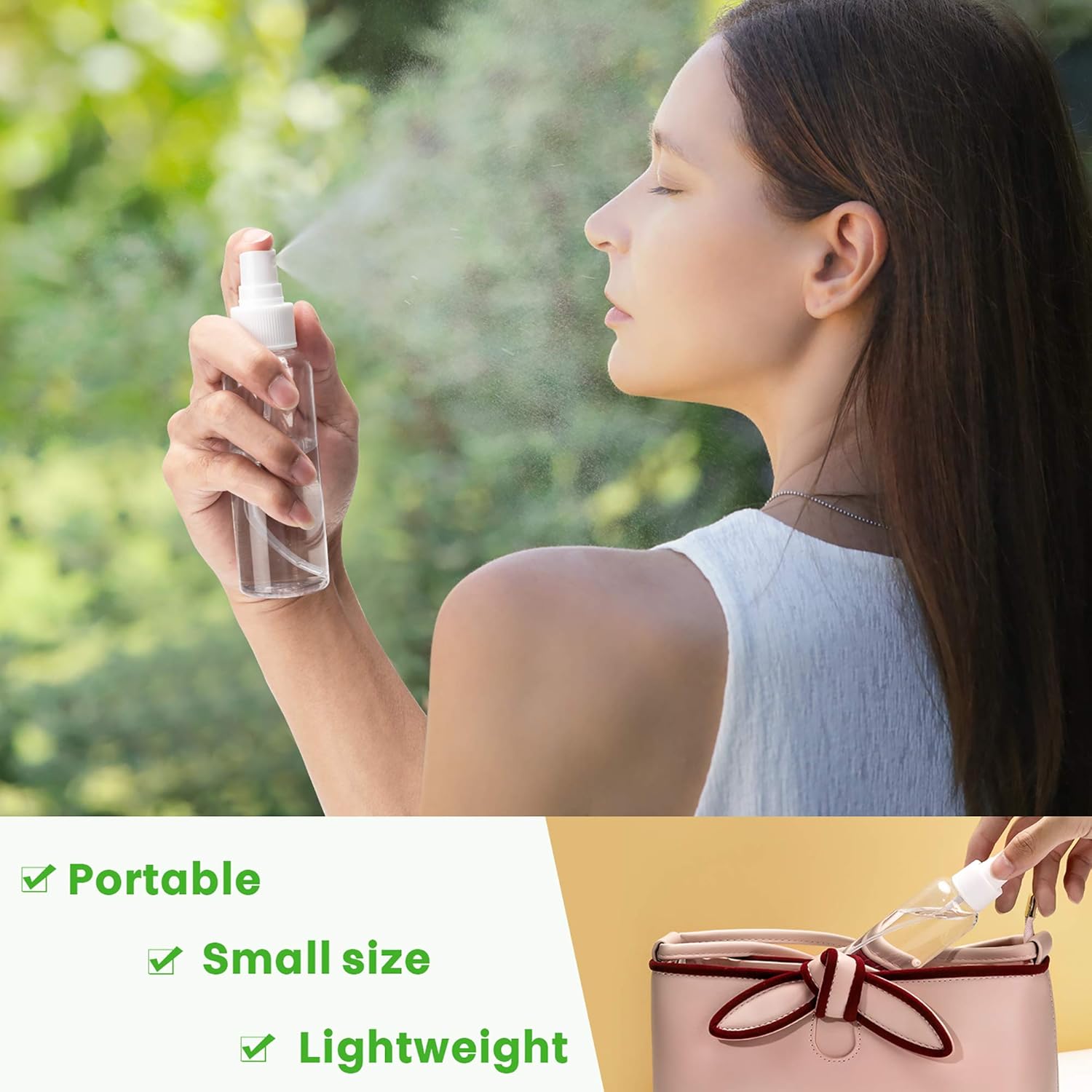 6Pcs Spray Bottles, 3.38oz/100ml Clear Empty Fine Mist Plastic Mini Travel Spray Bottle Set, Refillable Liquid Containers, Small Mister Spray Bottle for Hair, Perfume, Cosmetics, Water, Samples : Beauty & Personal Care