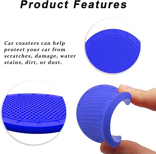 Vista 5 de 4 posavasos para automóvil, posavasos de PVC para automóvil, universal, antideslizante, accesorios interiores de vehículos, universales