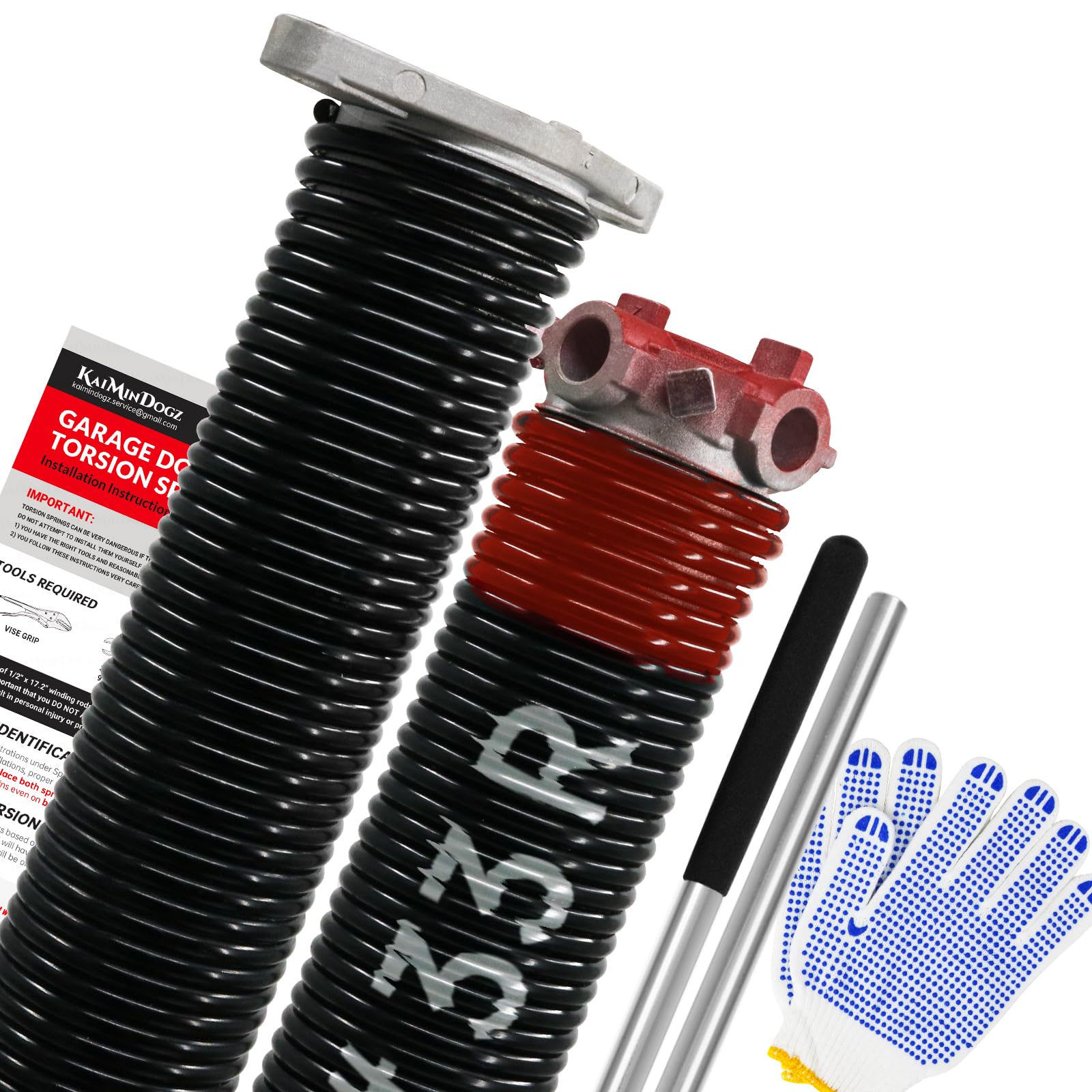 Ressorts de torsion de garage pour remplacer une pièce cassée avec barres et gants