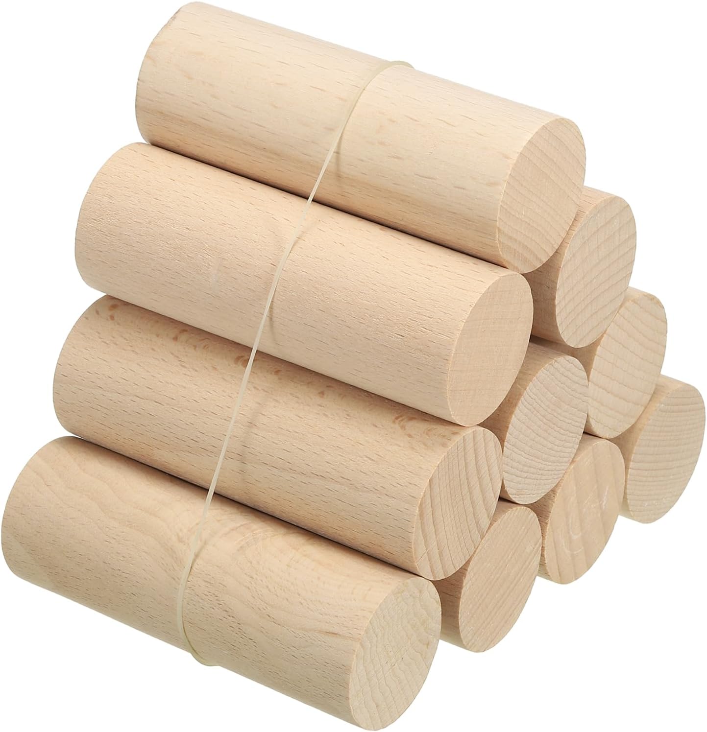 PATIKIL 1-1/8 x 4 Inch Dowel Rods Wood Sticks, 10 Pcs Unfinished Wooden Dowel Rods Round Dowels Hardwood Sticks for DIY Crafts and Home Decor