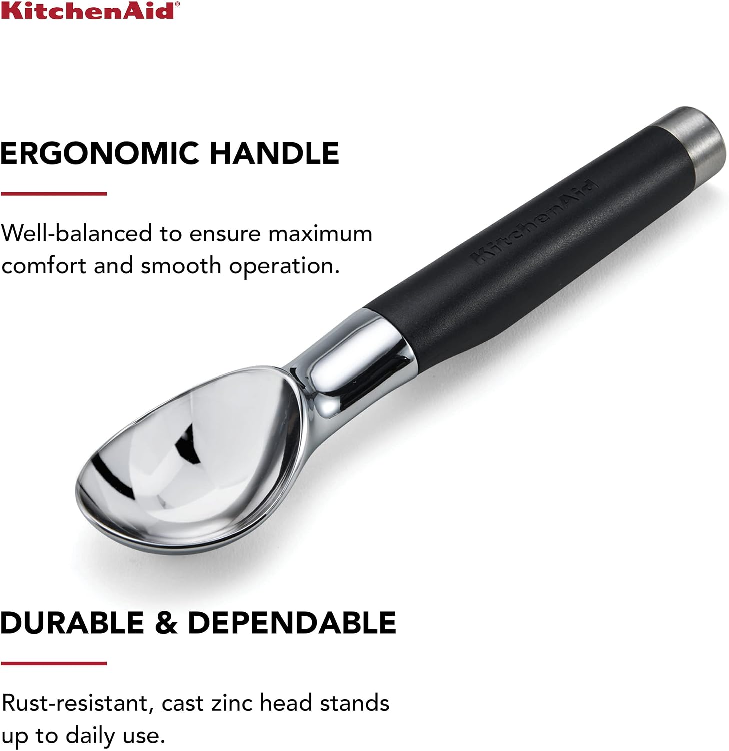 KitchenAid Gourmet Ice Cream Scoop, One Size, Matte Black