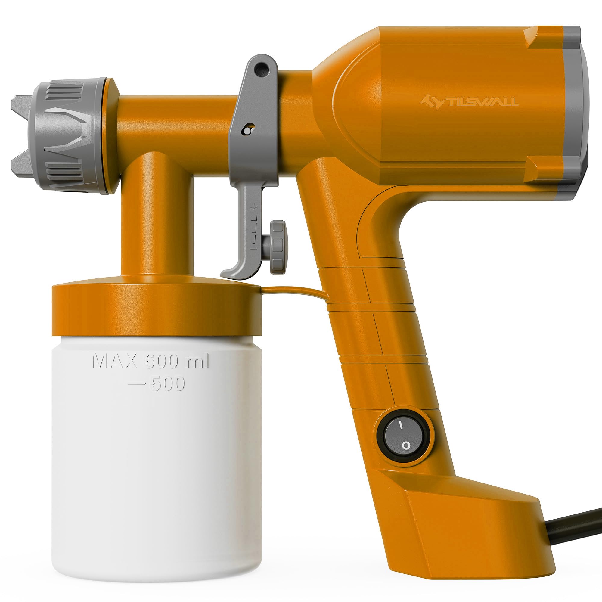 Tilswall Paint Sprayer, Upgraded Ultra-Light Electric Spray Gun with 2 Nozzles & 4 Spray Patterns, Easy to Clean for Walls, Ceilings, Furniture, Cabinets, Fences, Garden & DIY, Golden Brown