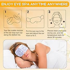 XPCARE 32 Pack Steam Eye Masks for Dry Eyes, SPA Warm Sleep Eye Mask, Disposable Heated Eye Mask for Dark Circles, Puffy Eyes, Relief Stress Eye Fatigue(Chamomile)