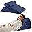 Bedluxe 3Pcs Orthopedic Bed Wedge Pillow Set, Foam Wedge Pillow Post Surgery for Back, Leg and Knee Support, Adjustable 9&12 Inch Folding Triangle Pillow for Sleeping, Acid Reflux, Snoring, Navy